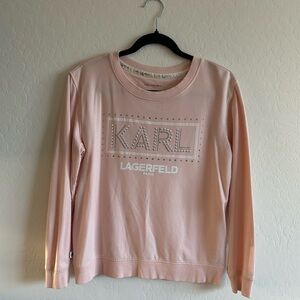 KARL LAGERFELD EMBELLISHED SWEATSHIRT